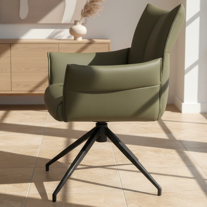 Lot de 2 chaises pivotante en cuir - Cezanne
