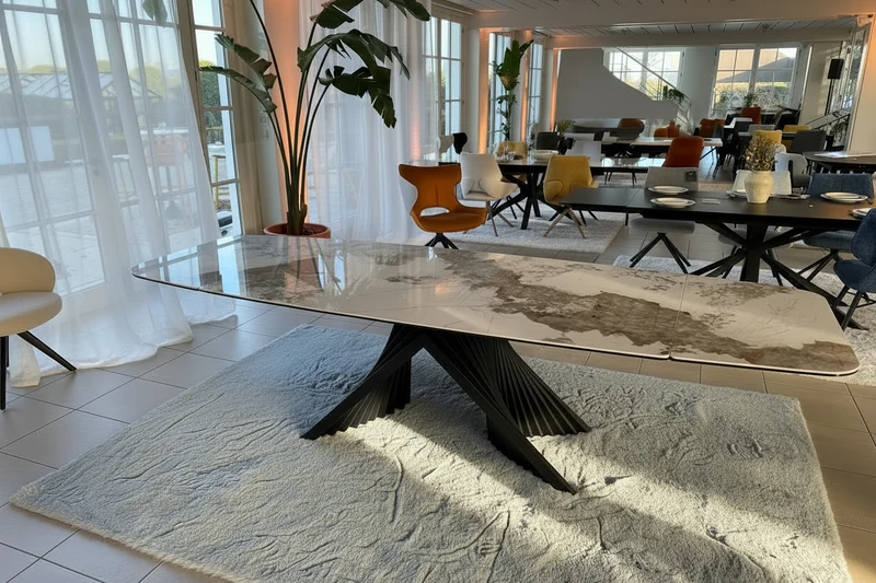 Table extensible céramique marbre brillant - Angel Lievens
