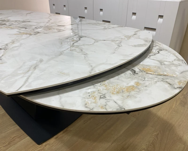 Table extensible céramique pieds métal - Natty