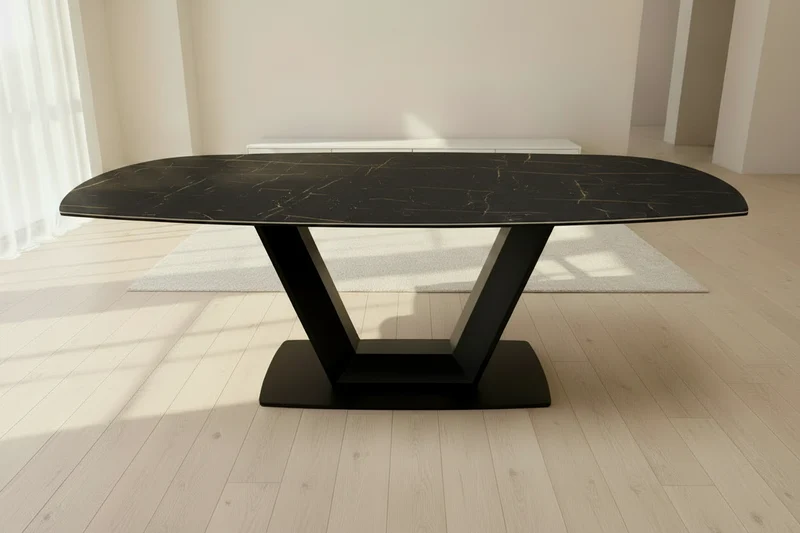 Table extensible céramique pieds métal - Natty