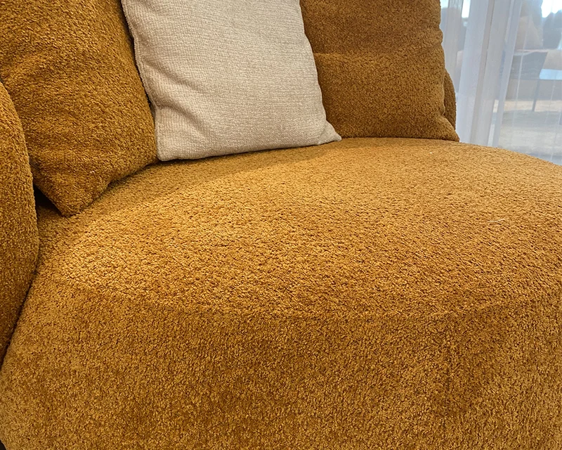 Fauteuil rond pivotant en tissu - Popy