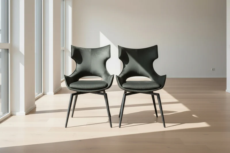 Lot de 2 chaises pivotante en velours - Camille