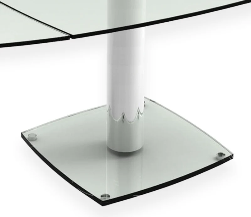 Table à manger extensible en verre pied central - Gia