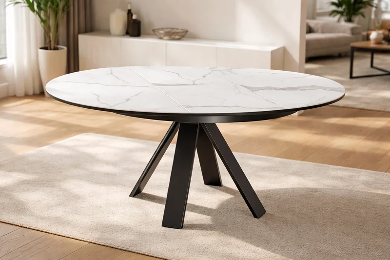 Table ronde céramique extensible Akante - Chanterelle