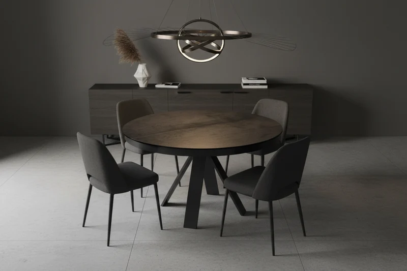 Table ronde céramique extensible Akante - Chanterelle