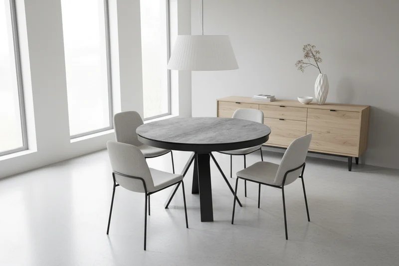 Table ronde céramique extensible Akante - Chanterelle