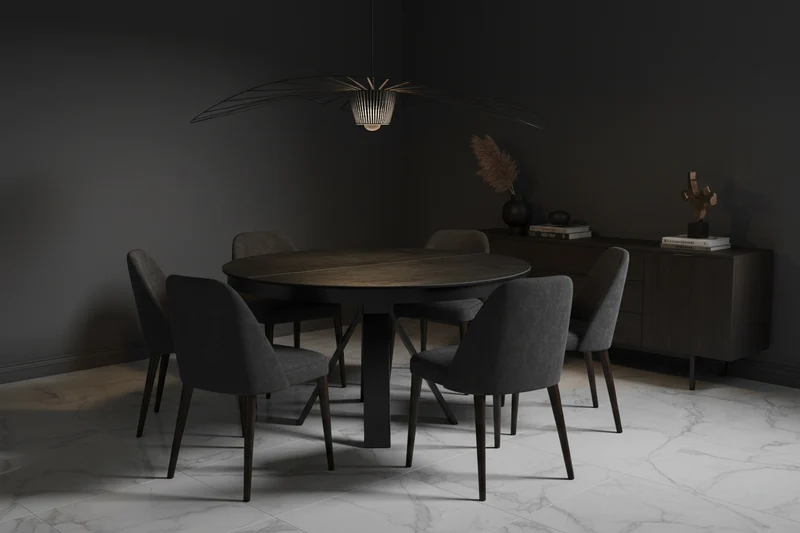 Table ronde céramique extensible Akante - Chanterelle