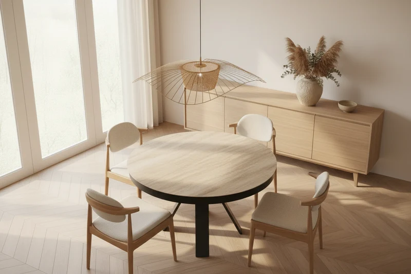 Table ronde céramique extensible Akante - Chanterelle
