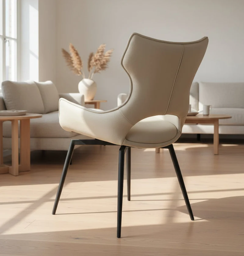Lot de 2 chaises cuir pivotante - Cabanel