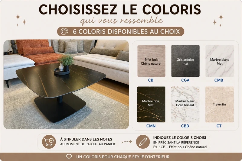 Table basse relevable en céramique – Concept