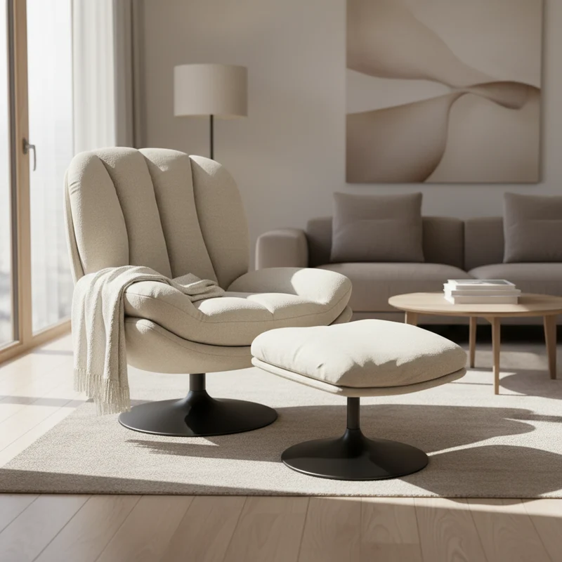 Fauteuil en tissu pivotant de salon - Lisboa