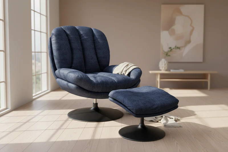 Fauteuil en tissu pivotant de salon - Lisboa