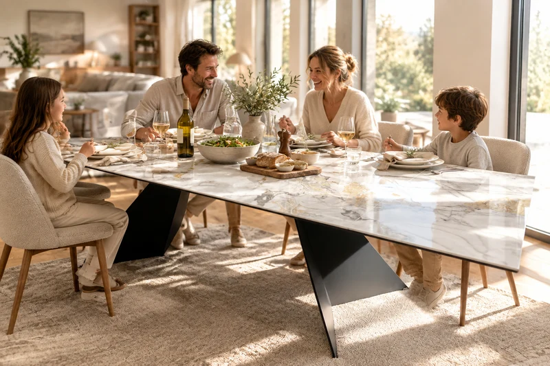 Grande table céramique marbre extensible - Washington