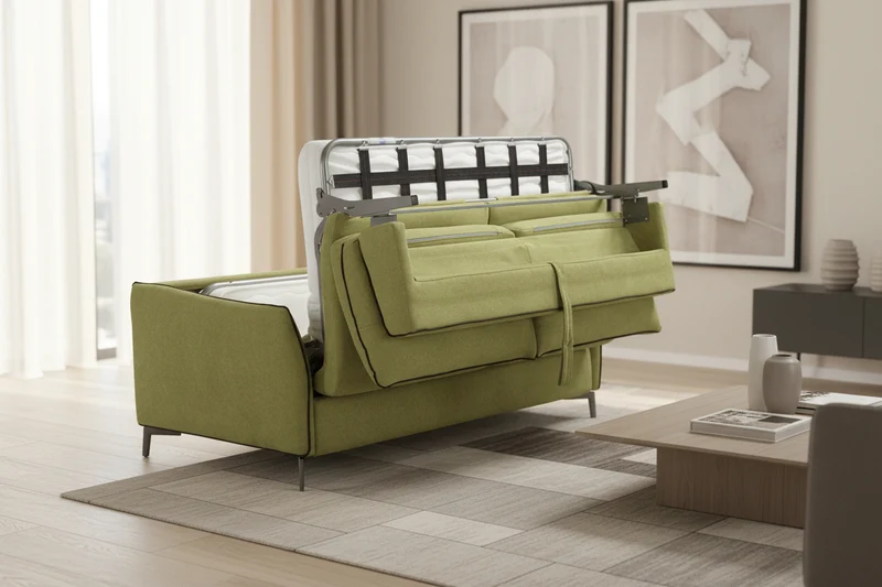 Canapé rapido vert convertible - Martin
