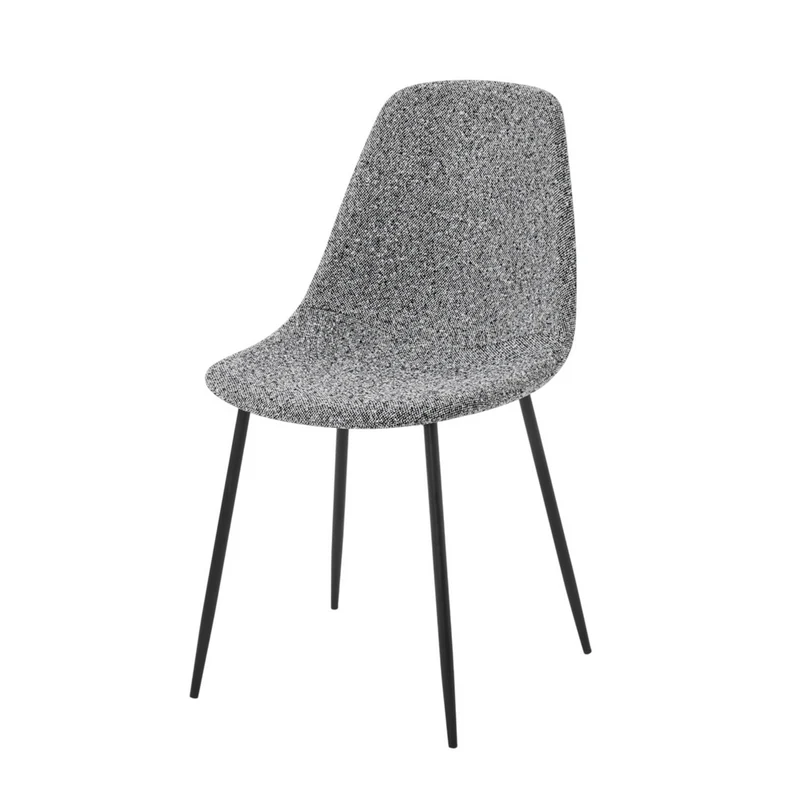 Chaise tissu chiné gris clair