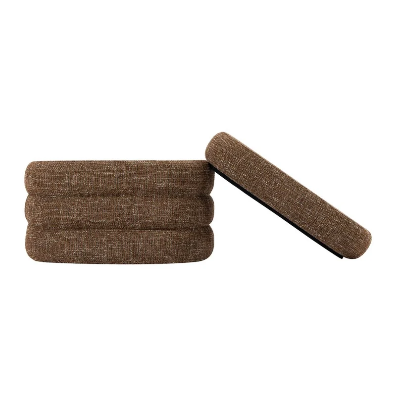 Banc coffre tissu chenillé rouge