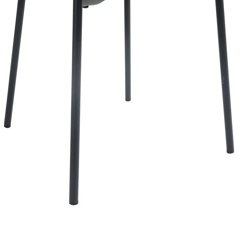 Chaise repas en tissu gris fonce