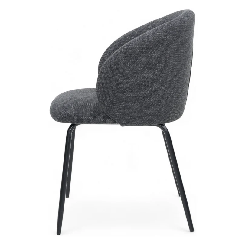Chaise repas tissu gris foncé
