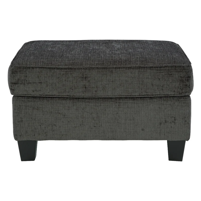 Ottoman en tissu noir - Erinslane