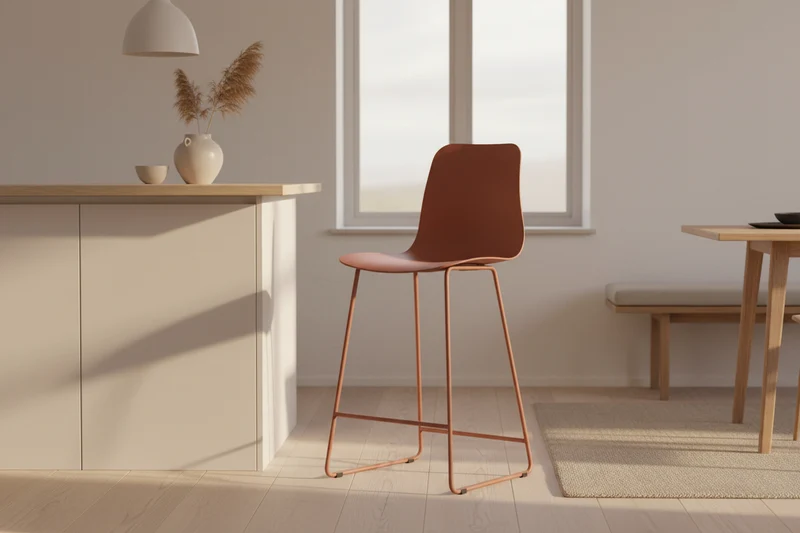 Chaise de comptoir pieds métal - Marie