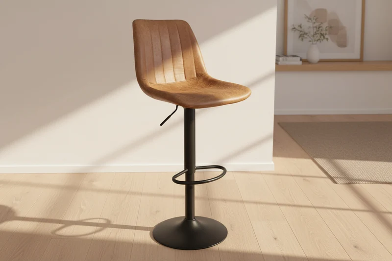 Chaise de bar en simili cuir vintage - Firmine