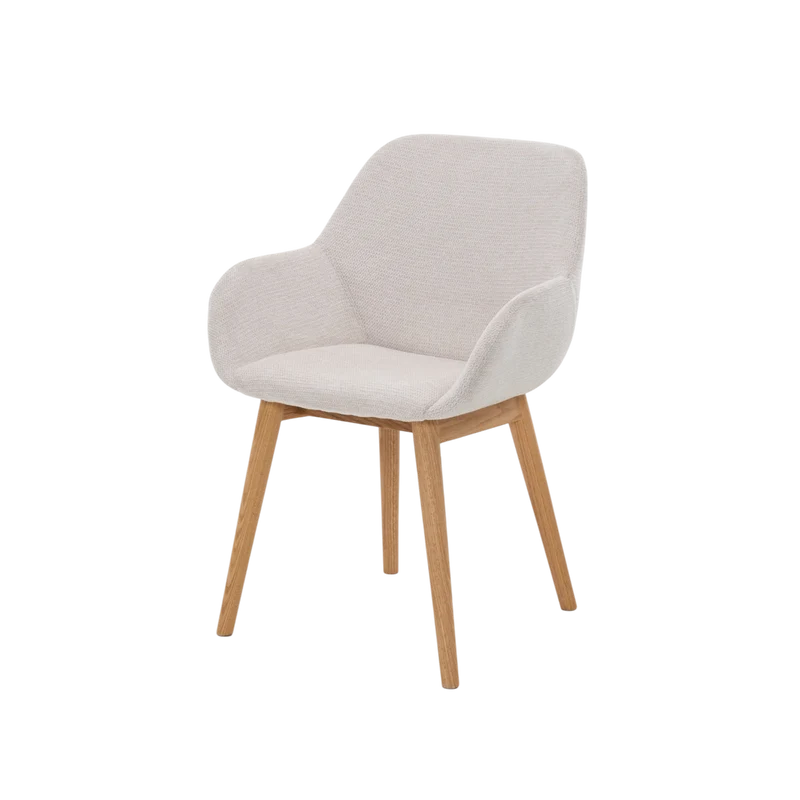 Chaise repas tissu beige