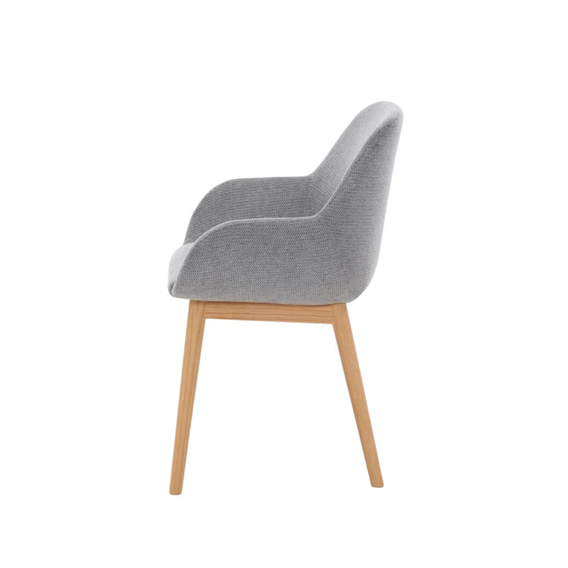 Chaise repas tissu gris clair