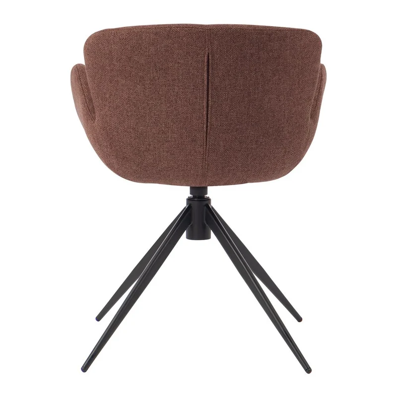 Chaise repas accoudoir tissu rouge lie de vin