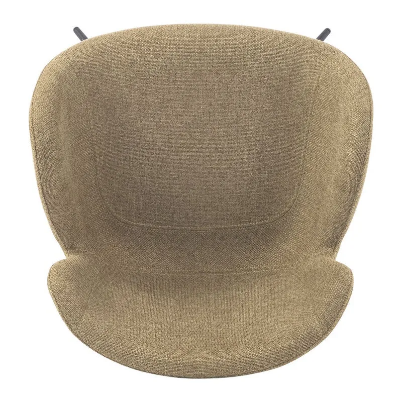 Chaise repas accoudoir tissu kaki