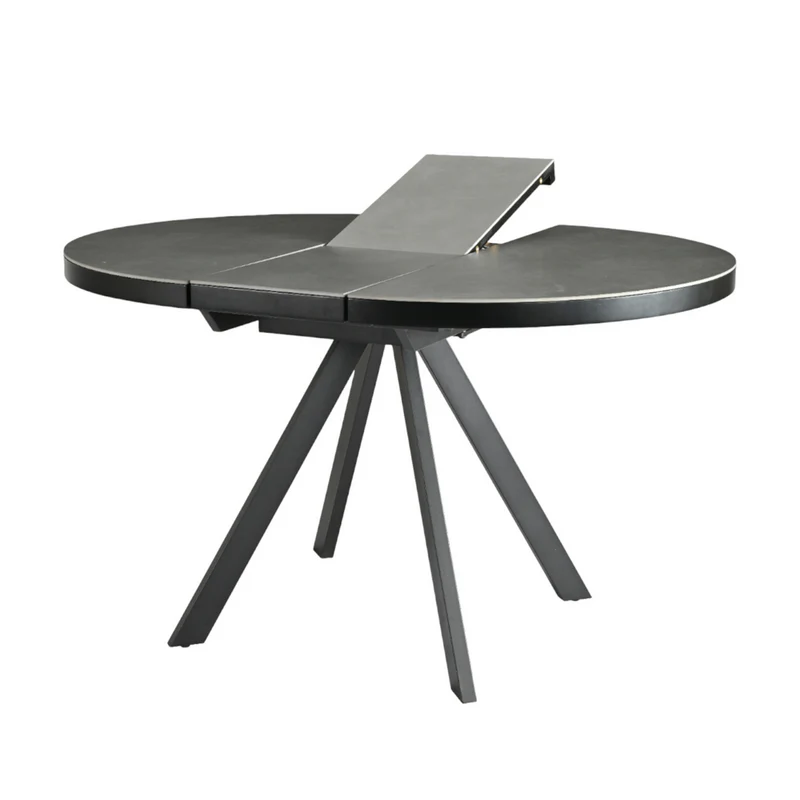Table repas céramique grise 100 cm avec allonge