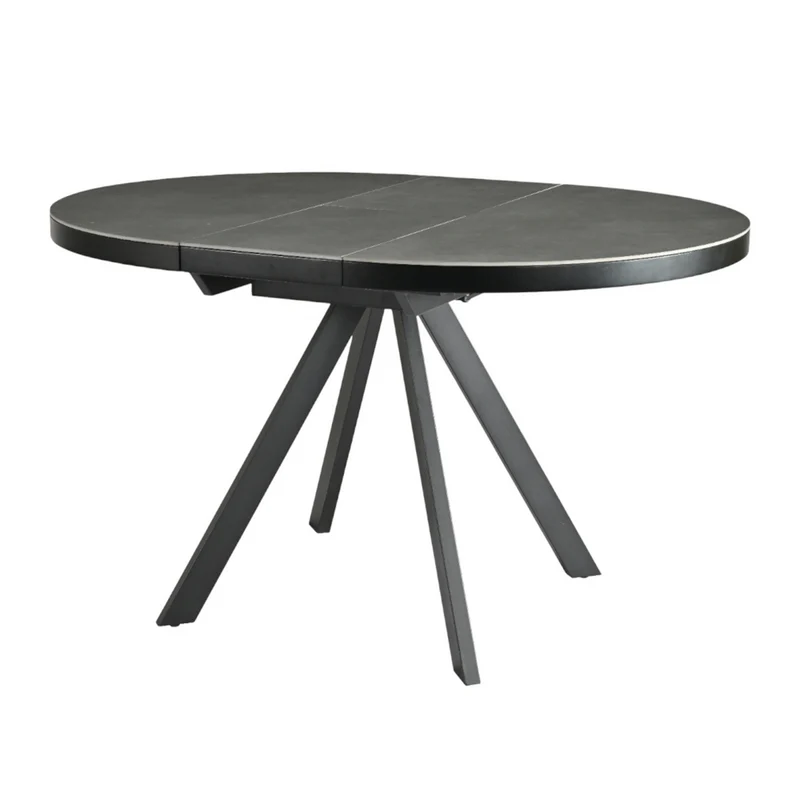 Table repas céramique grise 100 cm avec allonge