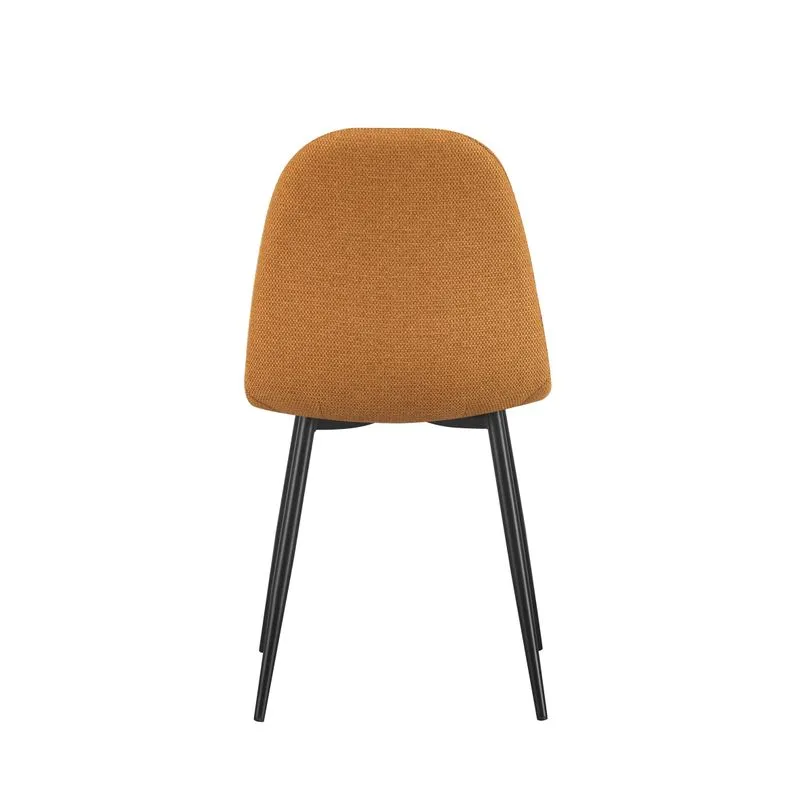 Chaise repas tissu moutarde