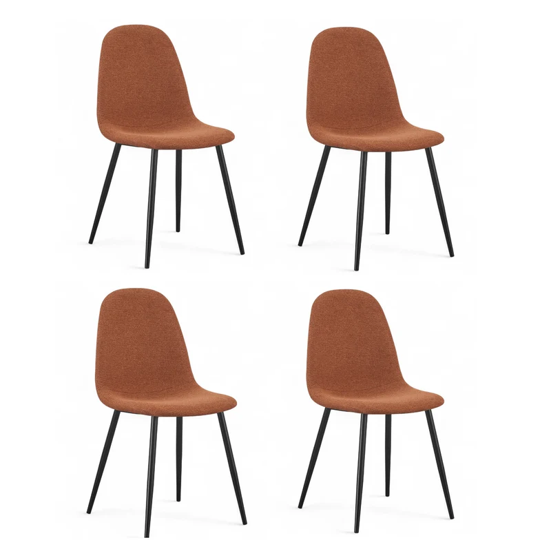 Chaise repas tissu caramel