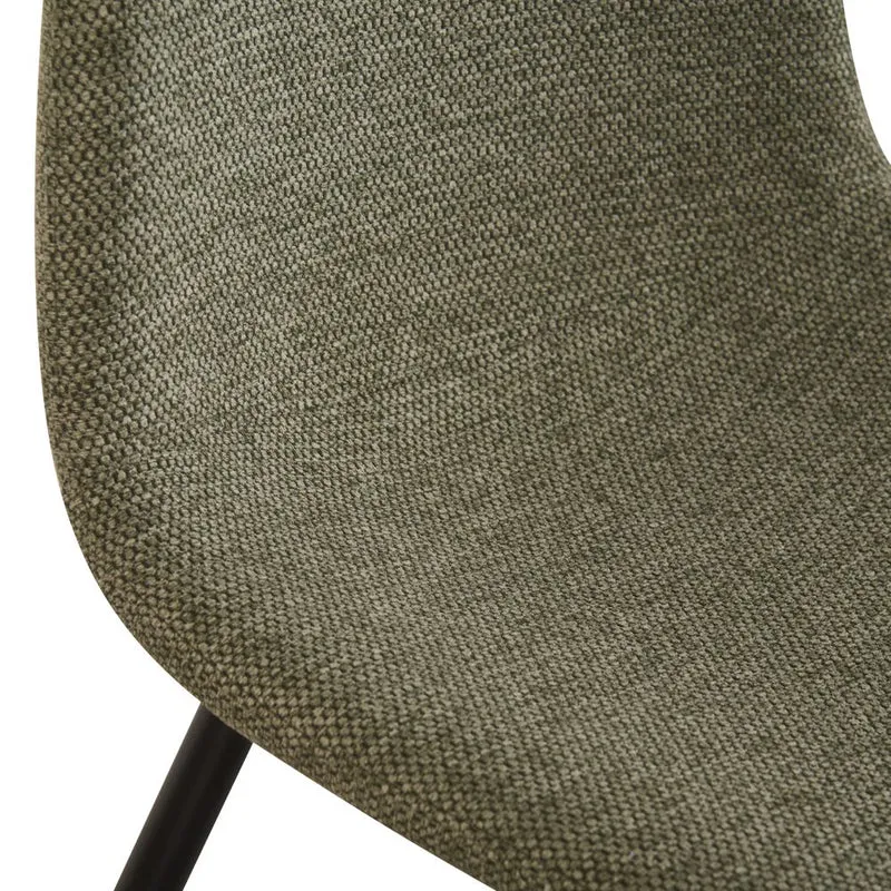 Chaise repas tissu vert foncé