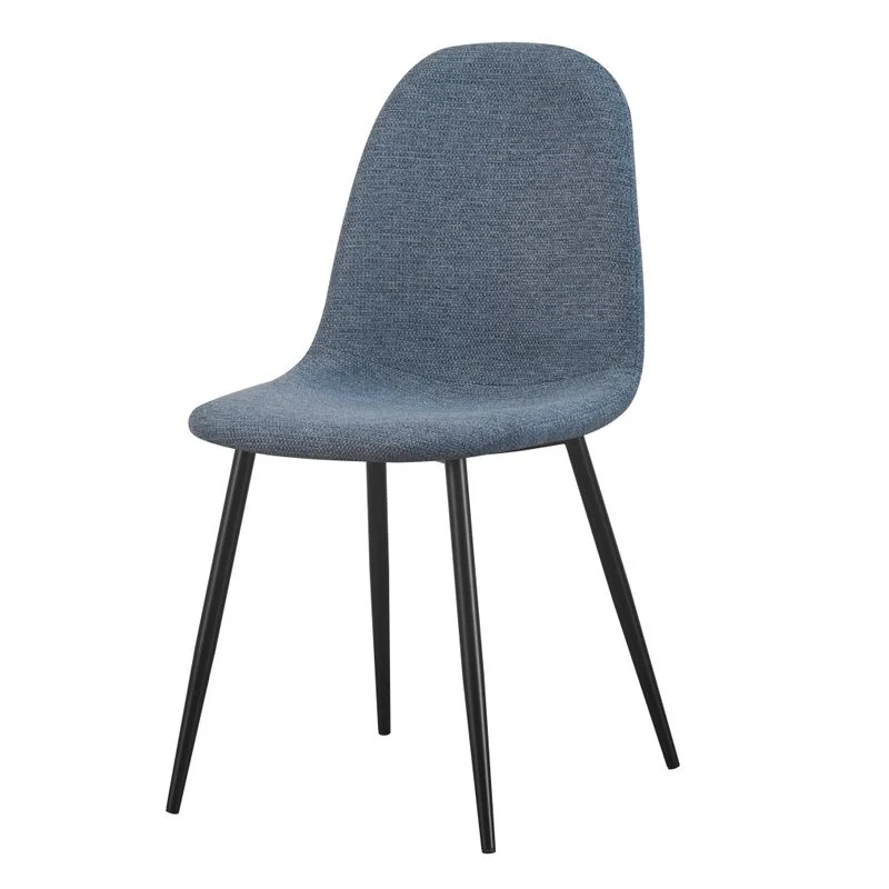 Chaise repas tissu bleu clair