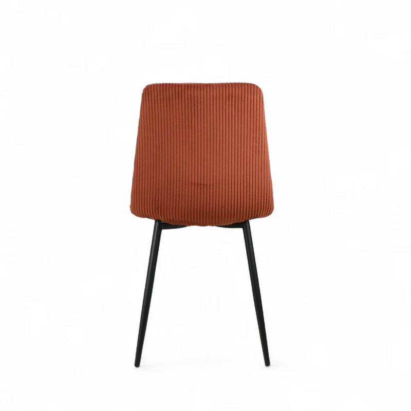 Chaise repas velours côtelé terracotta