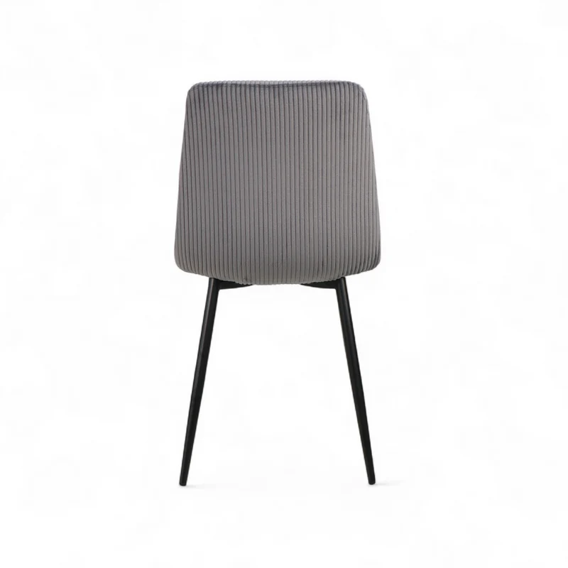 Chaise repas velours côtelé gris