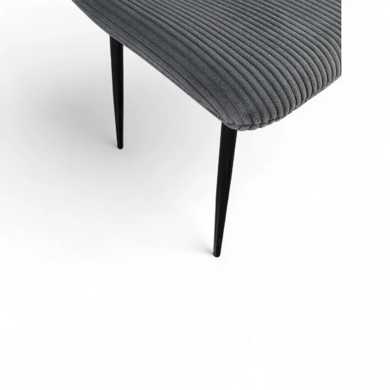 Chaise repas velours côtelé gris