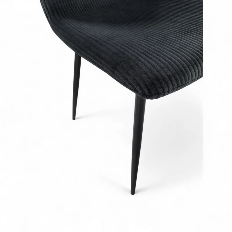 Chaise repas velours côtelé noir