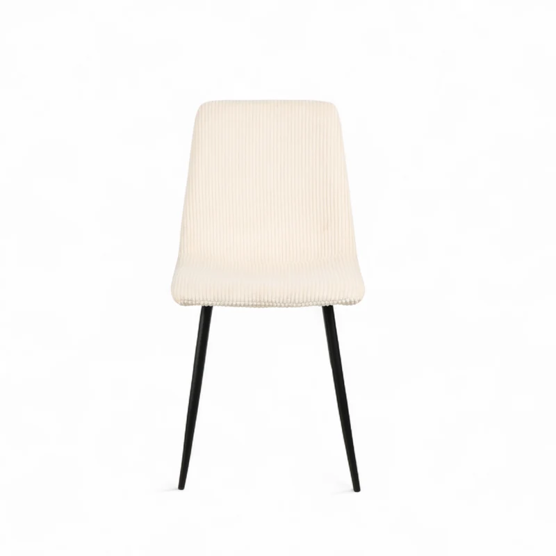Chaise repas velours côtelé écru