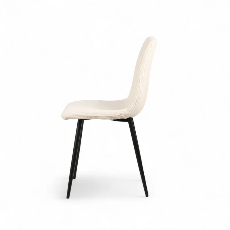Chaise repas velours côtelé écru