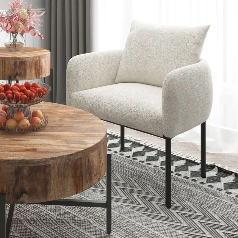 Fauteuil d'appoint en tissu crème - Zana