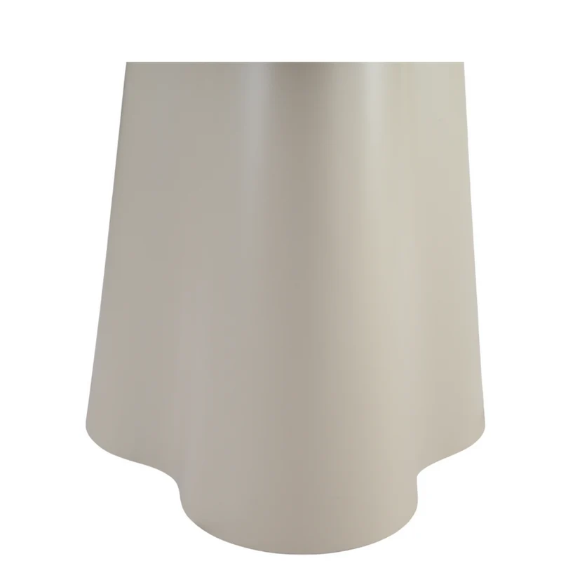 Table repas D120 en verre beige mat