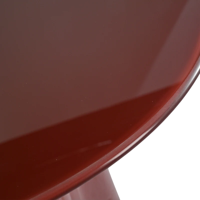 Table repas D120 en verre rouge brillant