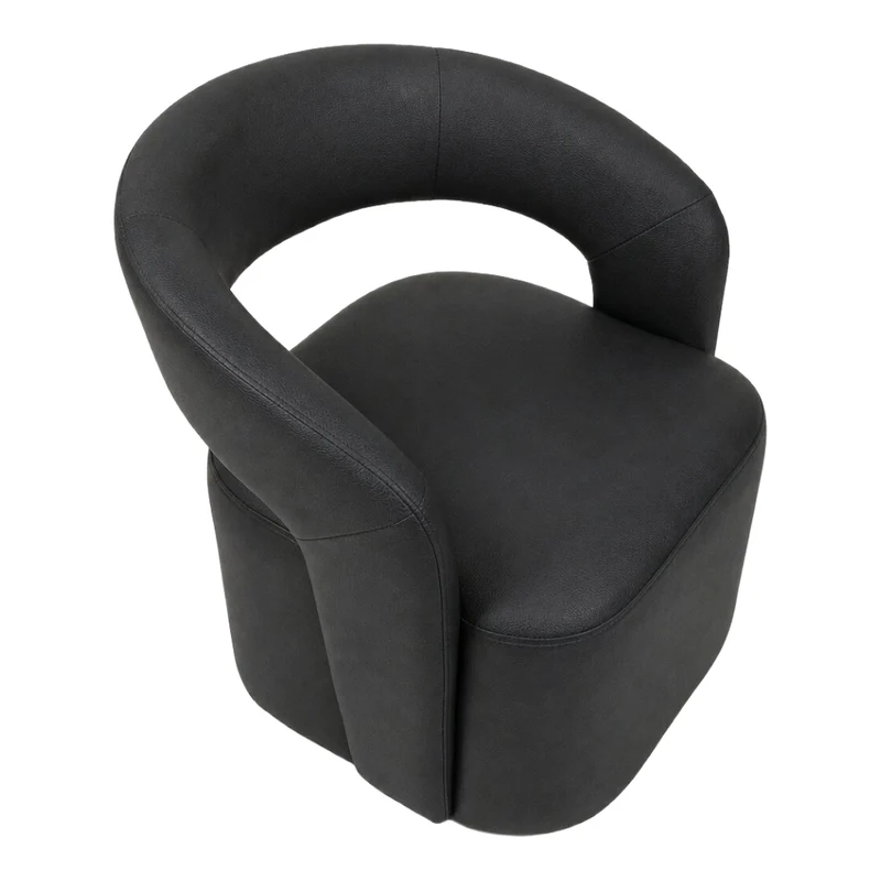 Fauteuil d'appoint pivotant en tissu et aspect cuir - Liam