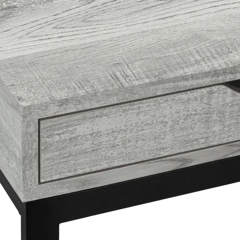 Table d'appoint en MDF/stratifié et métal noir avec 1 tiroir - I 3406-3407