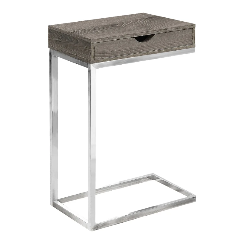 Table d'appoint en MDF/stratifié et métal chromé - I 3236-3254-3373