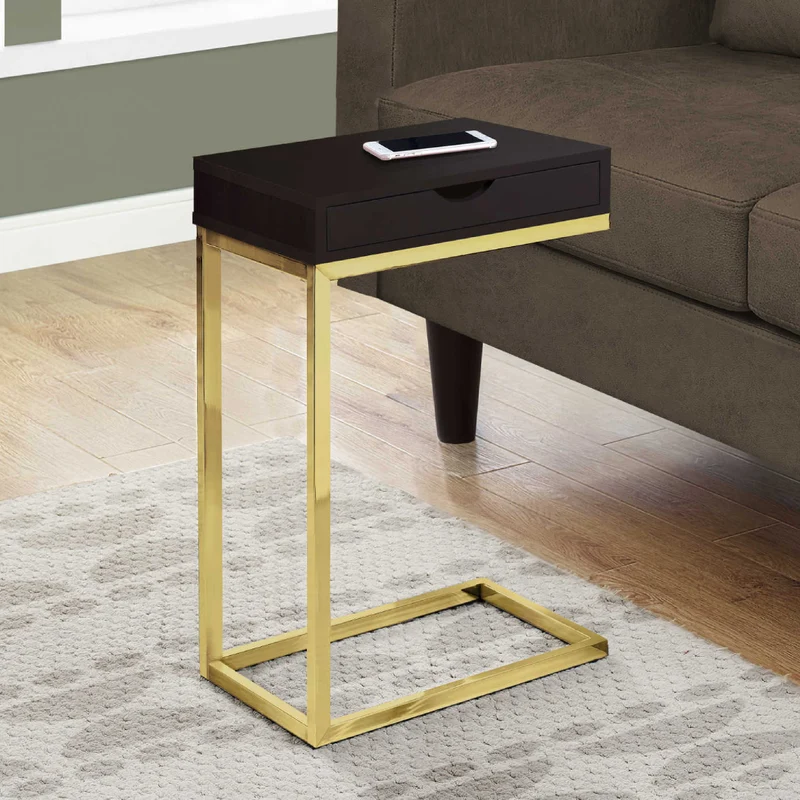 Table d'appoint en MDF/stratifié et métal chromé - I 3236-3254-3373