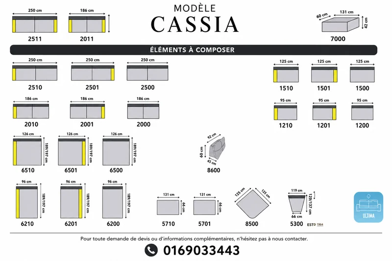 Canapé d’angle avec dossiers avance-recule – Cassia