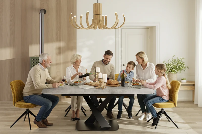 Table carrée extensible céramique - Santiago Akante